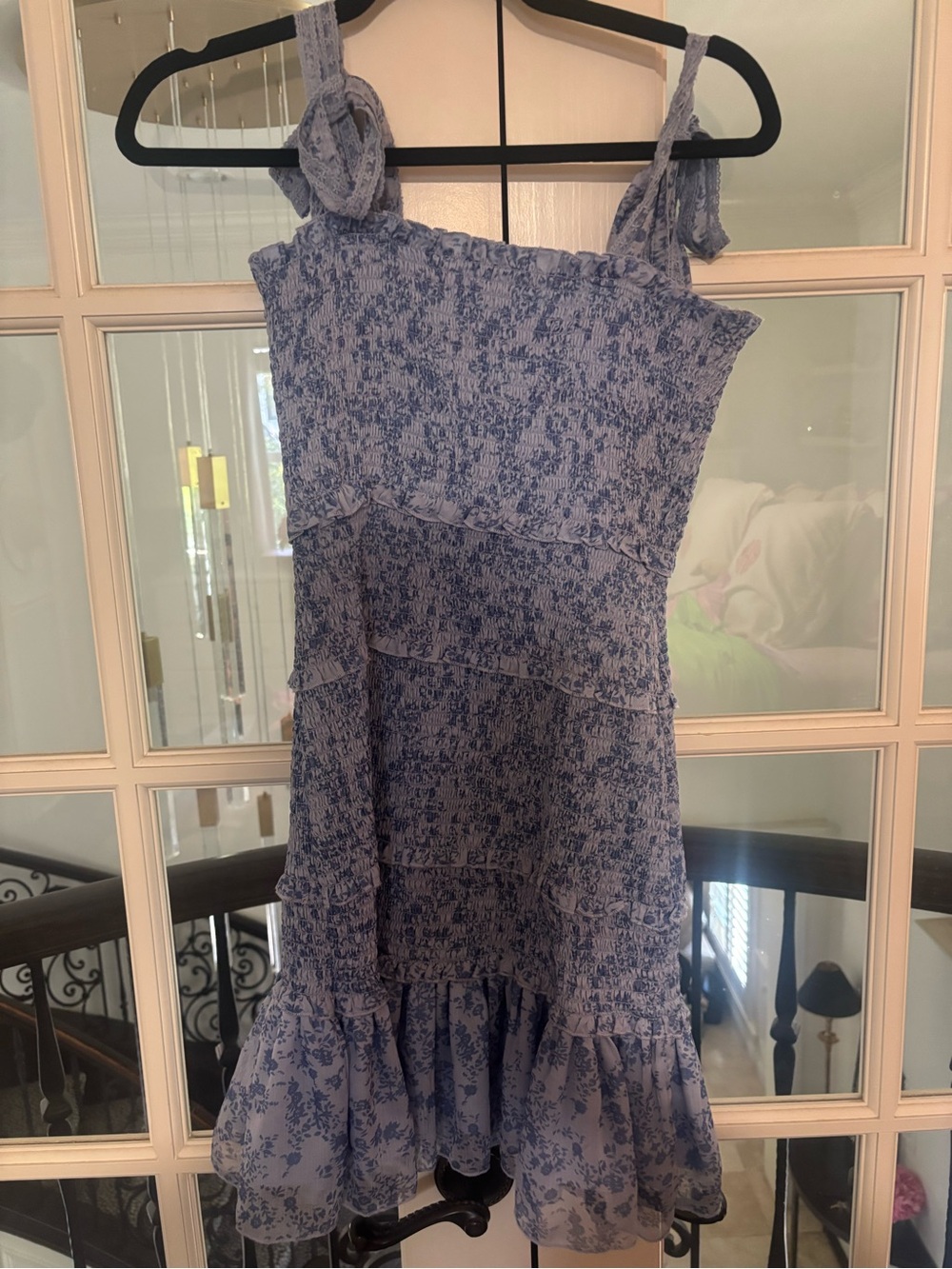Light Blue Floral Ruffled Sundress